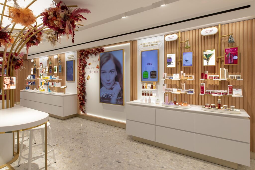 boutique di Clarins con SM Marble